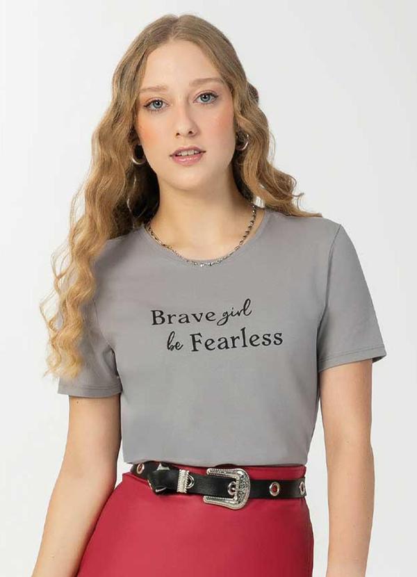 Bjoe - Blusa Feminina Juvenil de Malha Cinza