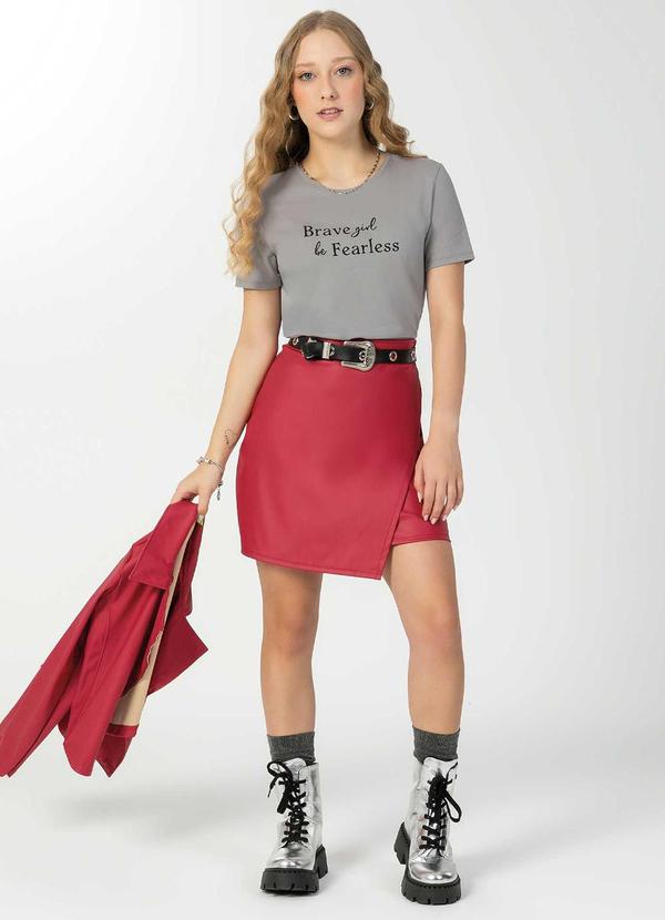 Bjoe - Blusa Feminina Juvenil de Malha Cinza 2