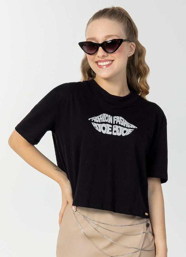 Bjoe - Blusa Feminina Juvenil de Malha Preto