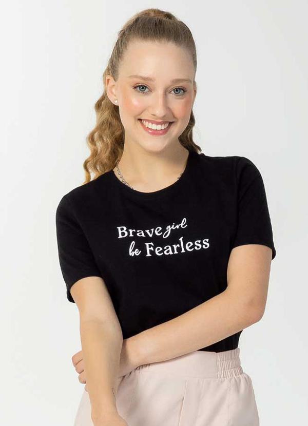 Bjoe - Blusa Feminina Juvenil de Malha Preto