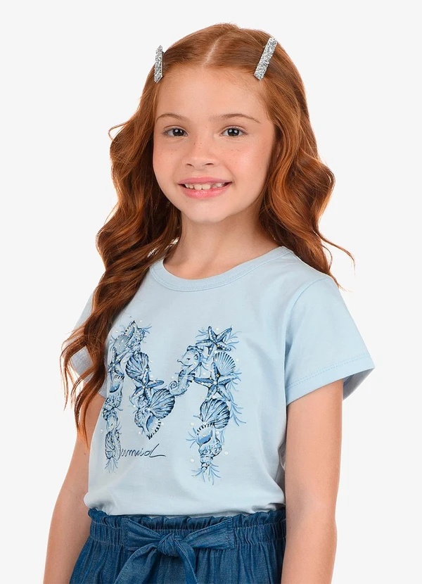 Rovi Kids - Blusa Feminina Meia Malha Azul 4