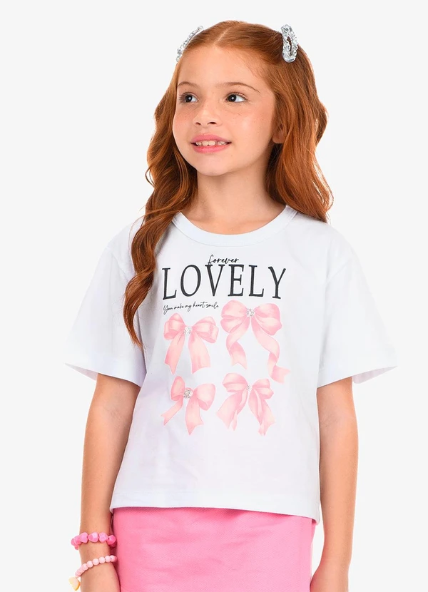 Rovi Kids - Blusa Feminina Meia Malha Branco