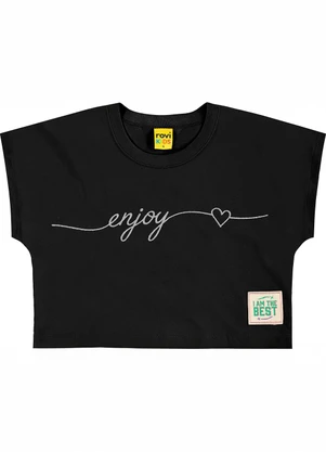 Rovi Kids - Blusa Feminina Meia Malha Moletom Preto - ROVI KIDS