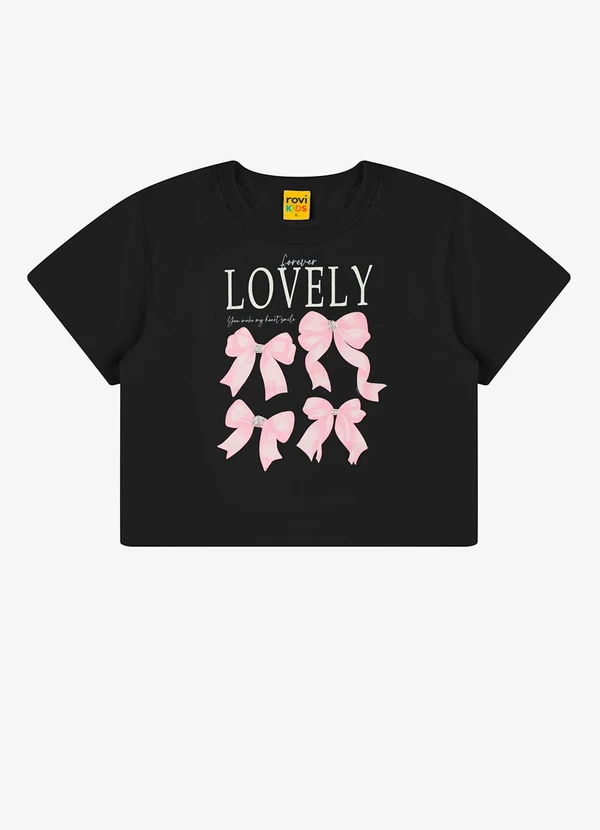 Rovi Kids - Blusa Feminina Meia Malha Preto