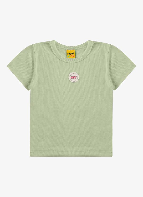 Rovi Kids - Blusa Feminina Ribana de Viscose Verde
