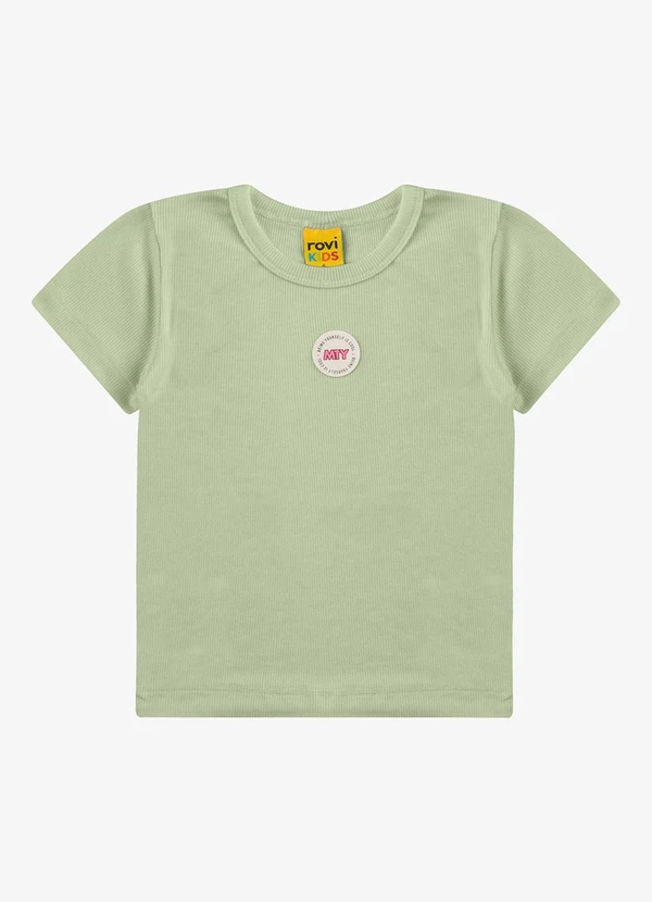 Rovi Kids - Blusa Feminina Ribana de Viscose Verde