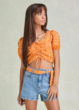 I Am - Blusa Floral Laranja - I AM