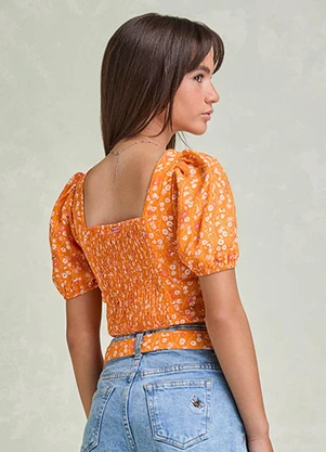 I Am - Blusa Floral Laranja - I AM