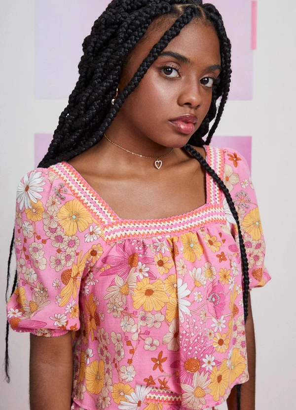 I Am - Blusa Floral Rosa 3