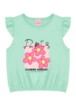 Duduka - Blusa Flower Market com Elástico  Verde - DUDUKA