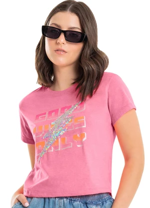 Gloss - Blusa Good Vibes Only Juvenil Rosa - GLOSS