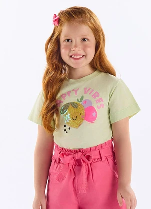 Up Baby - Blusa Infantil Algodão Bordado Verde - UP BABY