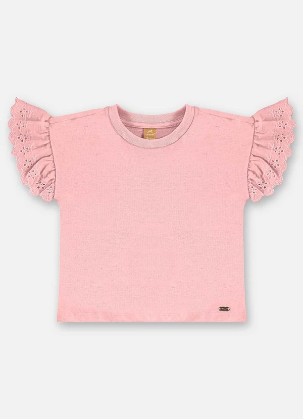 Up Baby - Blusa Infantil Algodão com Babado Rosa 3