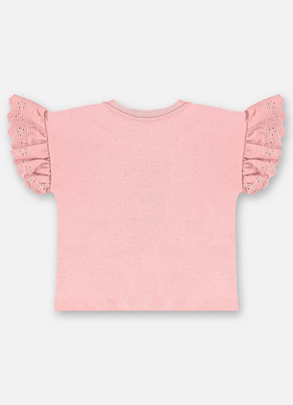 Up Baby - Blusa Infantil Algodão com Babado Rosa 4