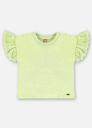 Up Baby - Blusa Infantil Algodão com Babado Verde - UP BABY