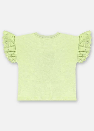 Up Baby - Blusa Infantil Algodão com Babado Verde - UP BABY