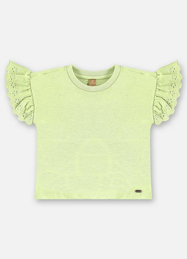 Up Baby - Blusa Infantil Algodão com Babado Verde