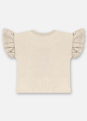 Up Baby - Blusa Infantil Algodão com Babados Bege - UP BABY