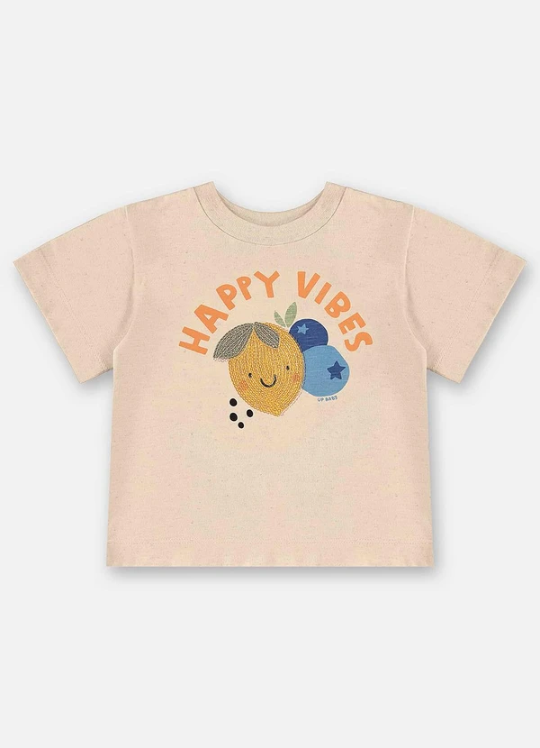 Up Baby - Blusa Infantil Algodão com Bordado Bege 3
