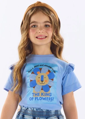 Up Baby - Blusa Infantil Algodão com Strass Azul - UP BABY