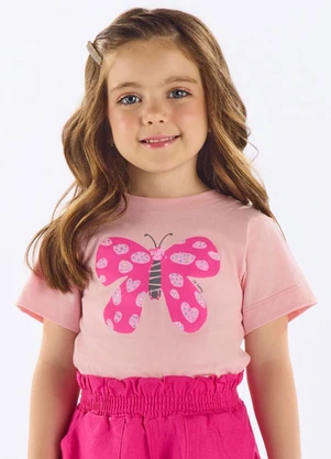 Up Baby - Blusa Infantil Algodão com Strass Rosa - UP BABY