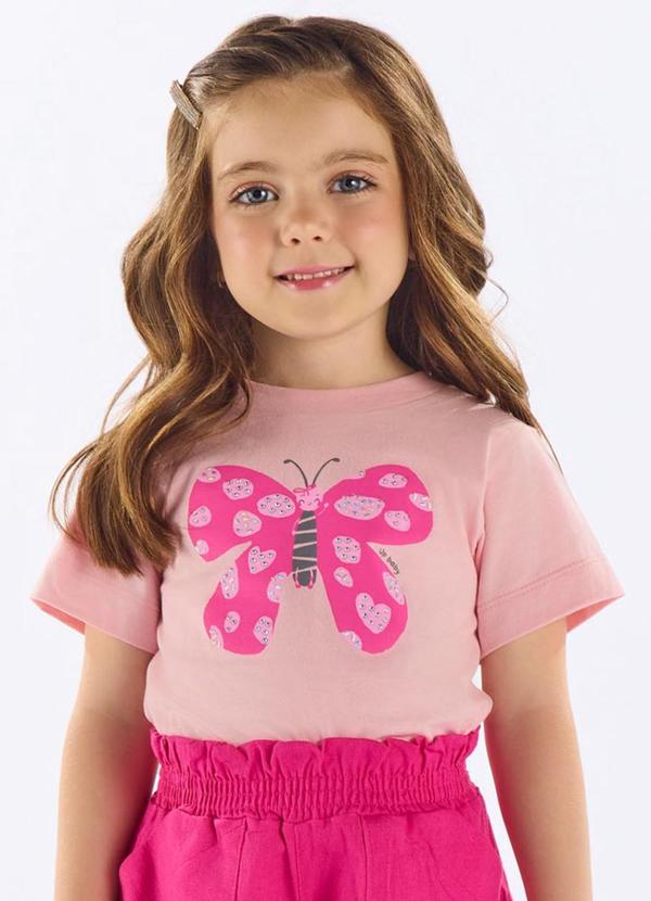 Up Baby - Blusa Infantil Algodão com Strass Rosa