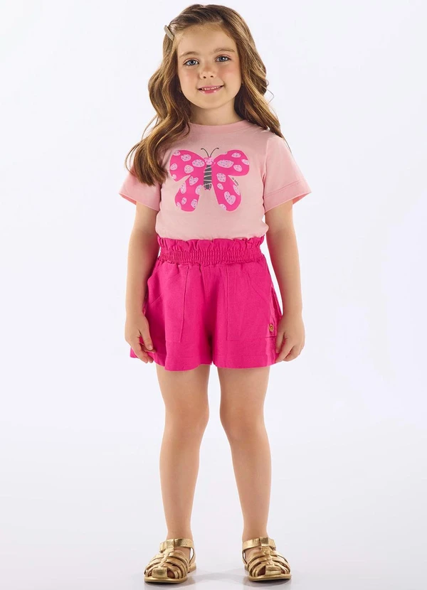 Up Baby - Blusa Infantil Algodão com Strass Rosa 2