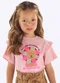 Up Baby - Blusa Infantil Algodão com Strass Azul - variação: Rosa