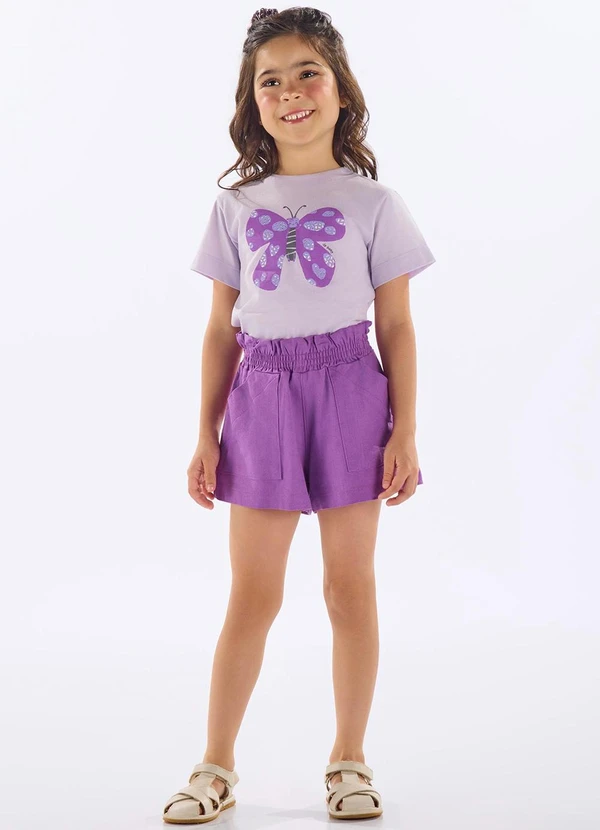 Up Baby - Blusa Infantil Algodão com Strass Roxo 2