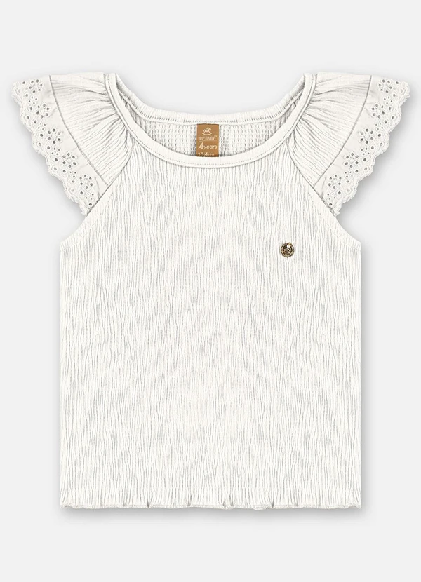 Up Baby - Blusa Infantil Algodão Texturizado Bege