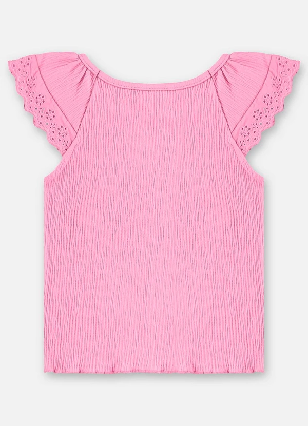 Up Baby - Blusa Infantil Algodão Texturizado Rosa 4