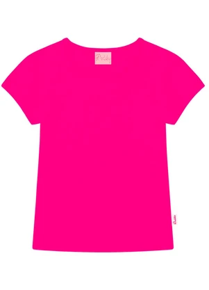 Duduka - Blusa Infantil Básica com Etiqueta Lateral  Rosa - DUDUKA