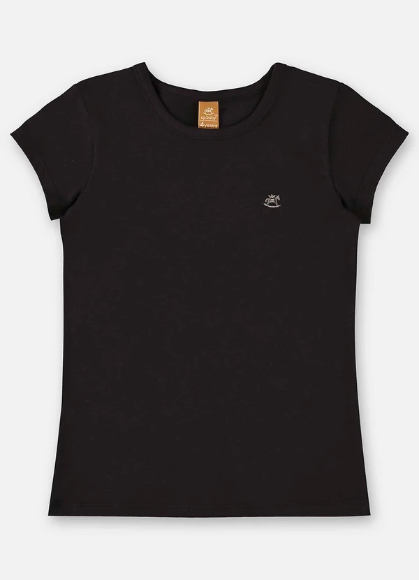 Up Baby - Blusa Infantil Básica em Cotton Preto 1