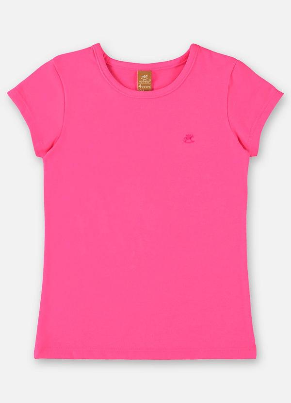 Up Baby - Blusa Infantil Básica em Cotton Rosa