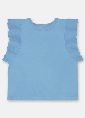 Up Baby - Blusa Infantil Básica em Meia Malha Azul - UP BABY