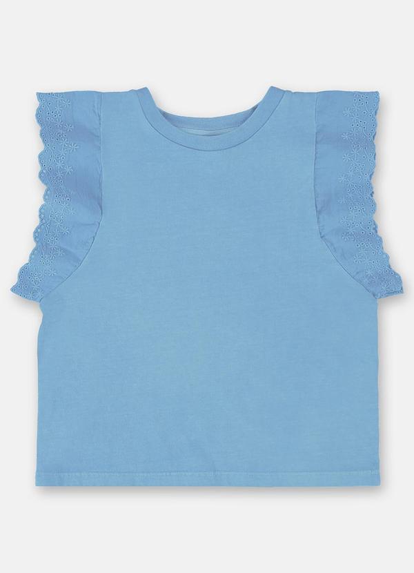Up Baby - Blusa Infantil Básica em Meia Malha Azul