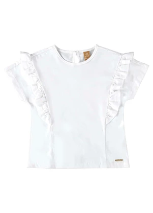 Up Baby - Blusa Infantil Básica em Meia Malha Branco - UP BABY