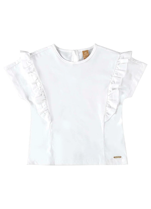 Up Baby - Blusa Infantil Básica em Meia Malha Branco