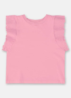 Up Baby - Blusa Infantil Básica em Meia Malha Rosa - UP BABY