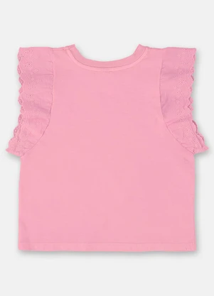Up Baby - Blusa Infantil Básica em Meia Malha Rosa - UP BABY