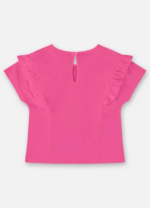 Up Baby - Blusa Infantil Básica em Meia Malha Rosa - UP BABY