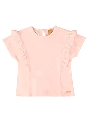 Up Baby - Blusa Infantil Básica em Meia Malha Rosa - UP BABY