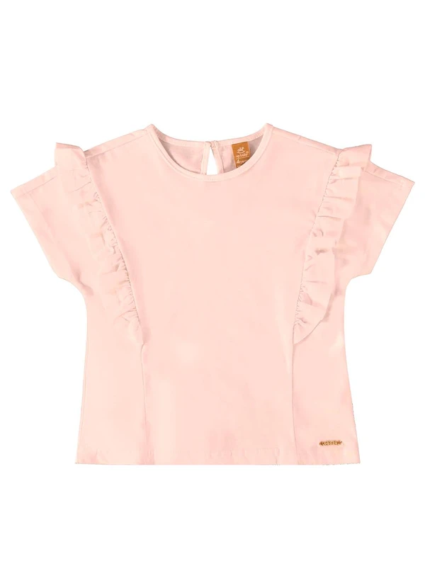 Up Baby - Blusa Infantil Básica em Meia Malha Rosa