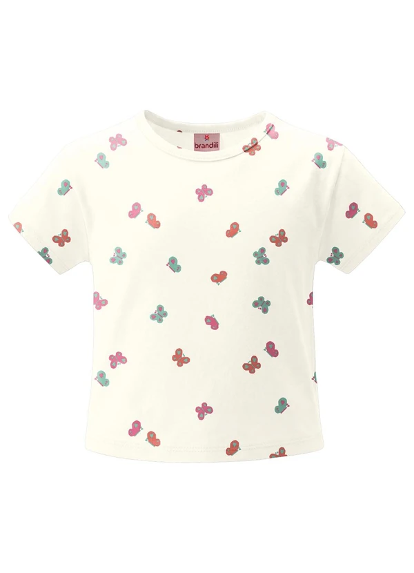 Brandili - Blusa Infantil Borboleta Bege