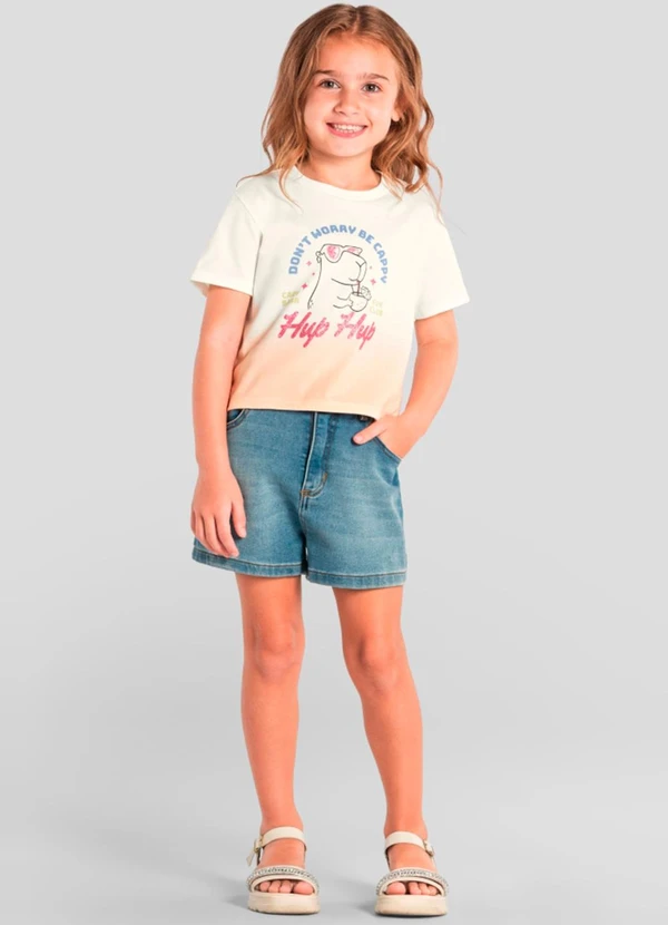 Brandili - Blusa Infantil Brilhante de Capivara Bege 2