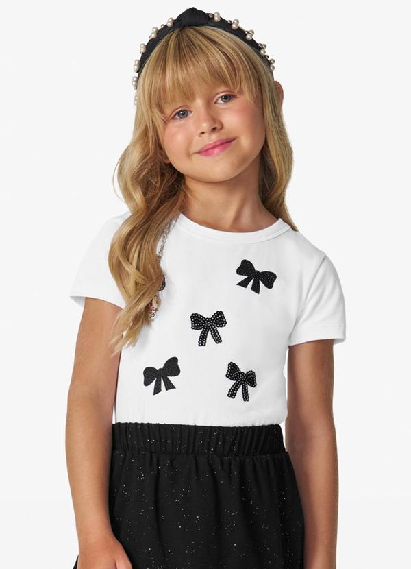 Rovitex - Blusa Infantil com Estampa Brilhante Branco