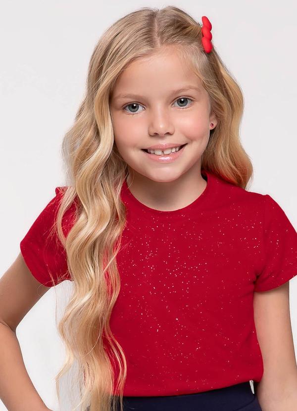 Trick Nick - Blusa Infantil com Glitter Vermelho