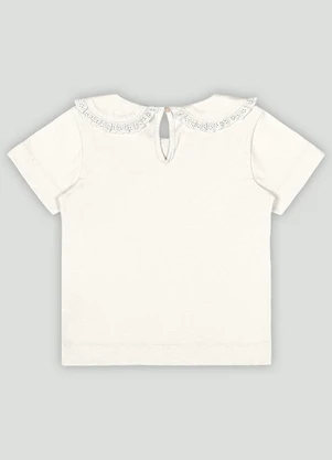 Blusa Infantil com Gola em Renda Up Baby Branco - UP BABY