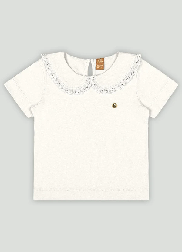 Up Baby - Blusa Infantil com Gola em Renda Up Baby Branco