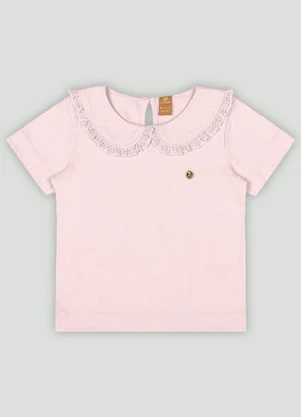 Up Baby - Blusa Infantil com Gola em RendaRosa - UP BABY